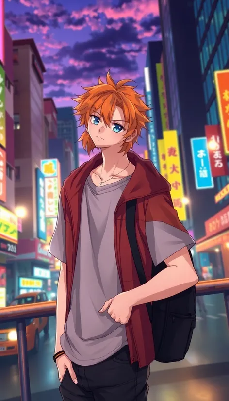 anime guy with orange