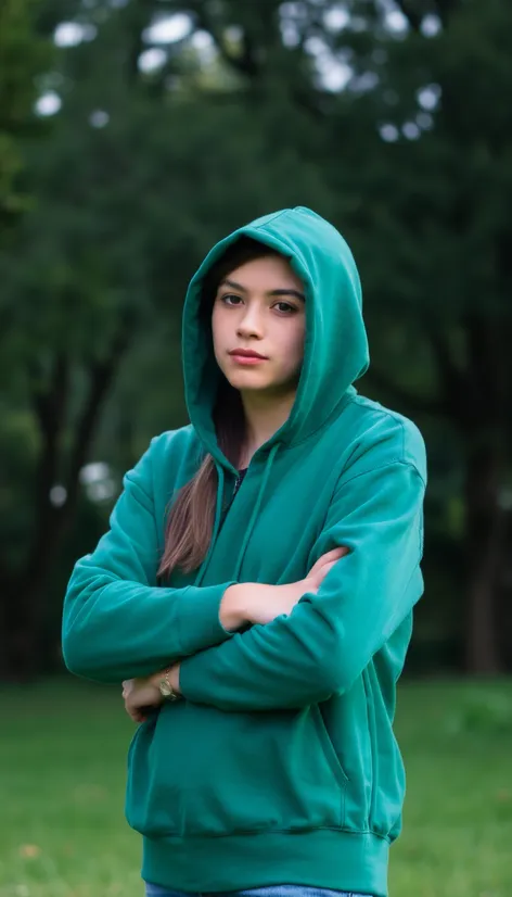 green hooded sweatshirt