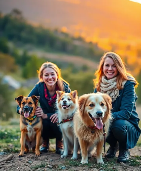 mujeres con perros