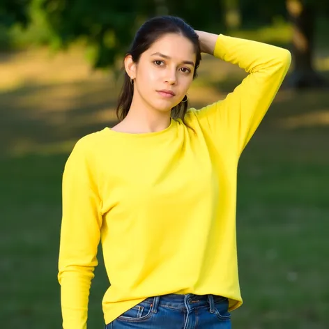 yellow long sleeve shirt