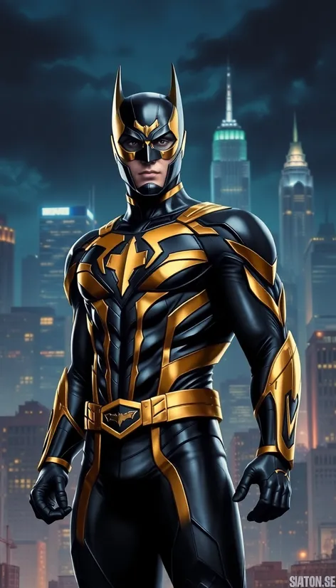 black and gold superhero