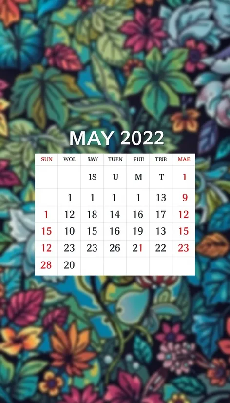 may 2022 calendar