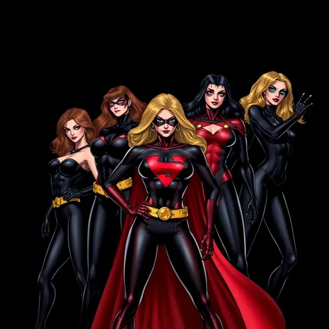 female superheroes in black