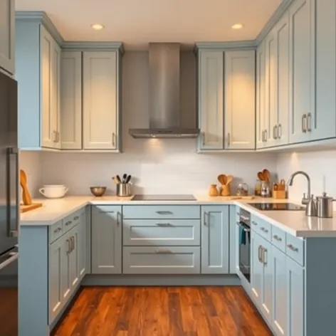 light blue kitchen cabinets