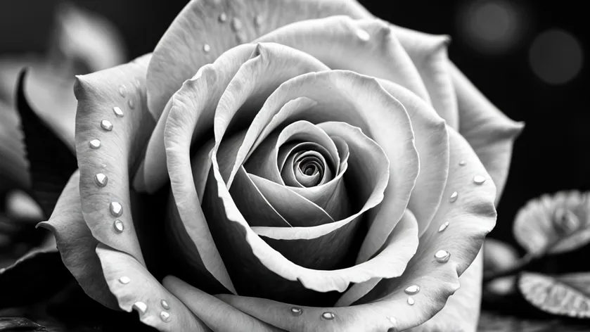 black and white rose