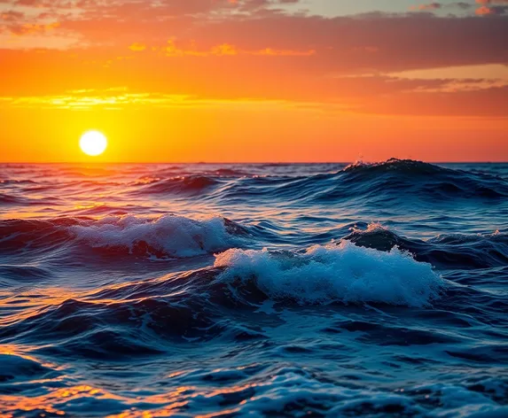 sunset ocean waves background