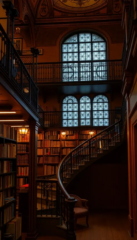 library stairs wrought iron