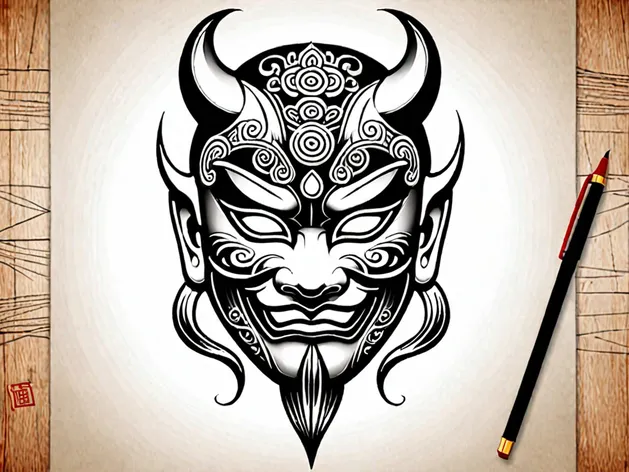 japanese mask tattoo