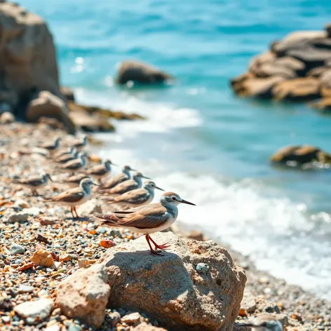 small shore birds of