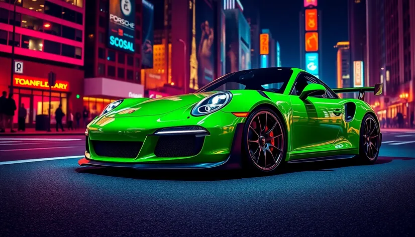 green porsche