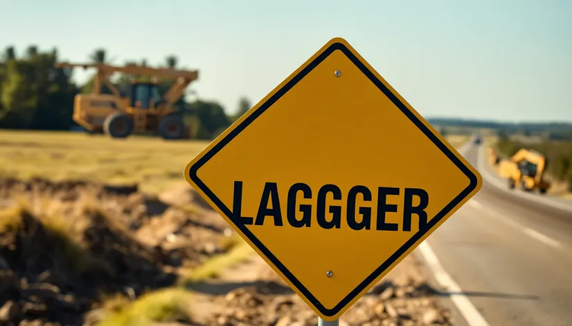 flagger ahead sign