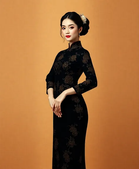 black chinese dress