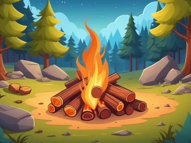 cartoon campfire