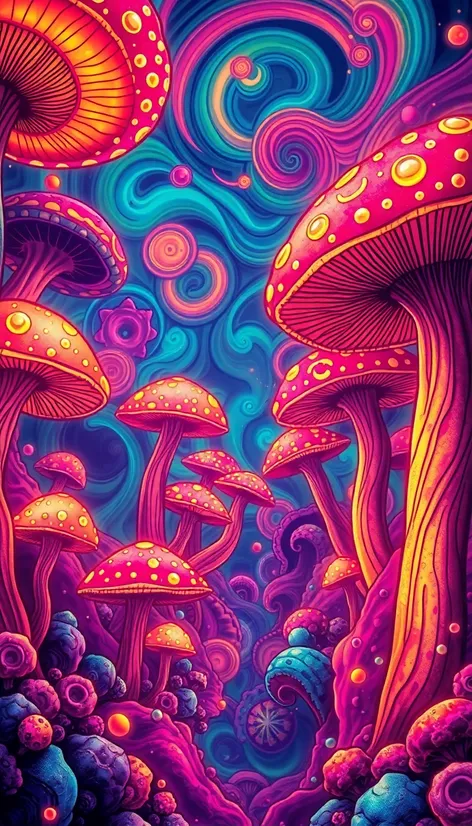 trippy mushroom art