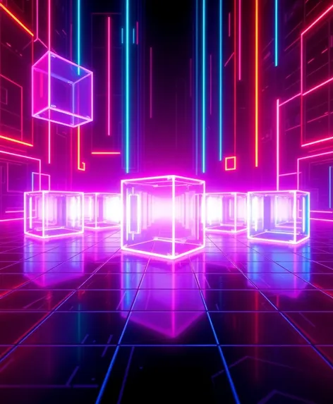 glowing cubes wallpaper