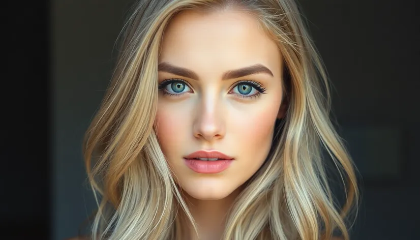 blonde hair dark eyebrows