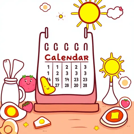 calendario para desayunos niños