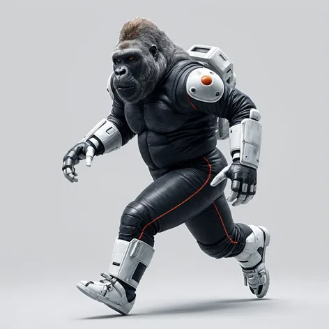 Large silverback gorilla wearing