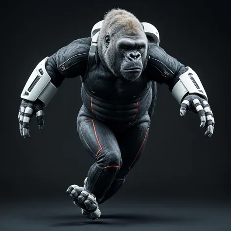 Large silverback gorilla wearing