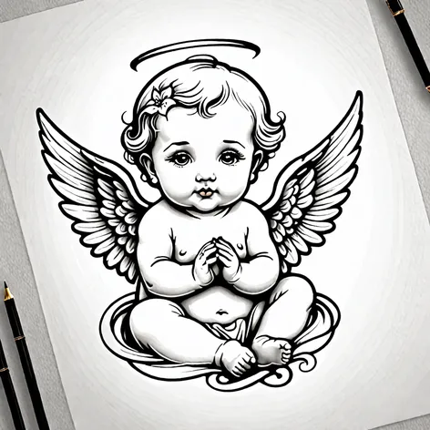 baby angel tattoo