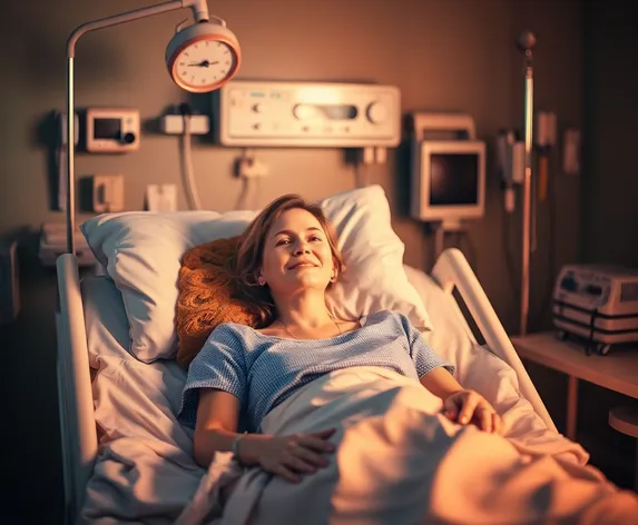 woman in hospital bed