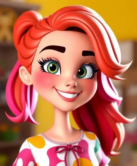 animated cartoon lady 3d