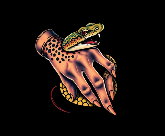 snake hand tattoo