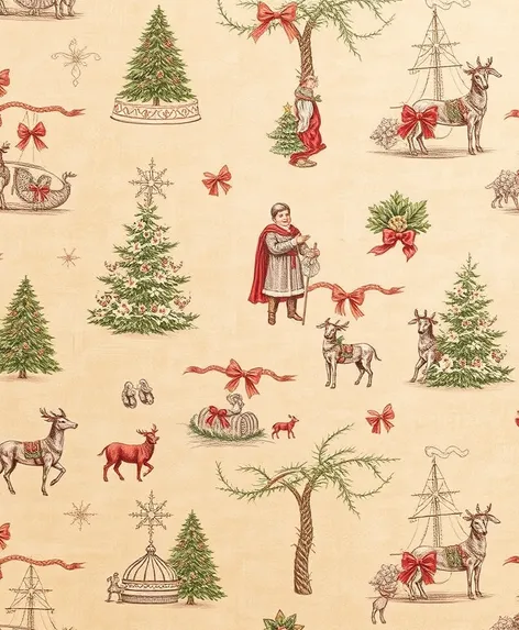 vintage christmas wrapping paper