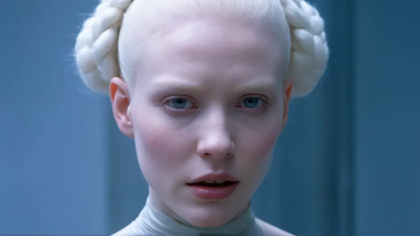 albino woman