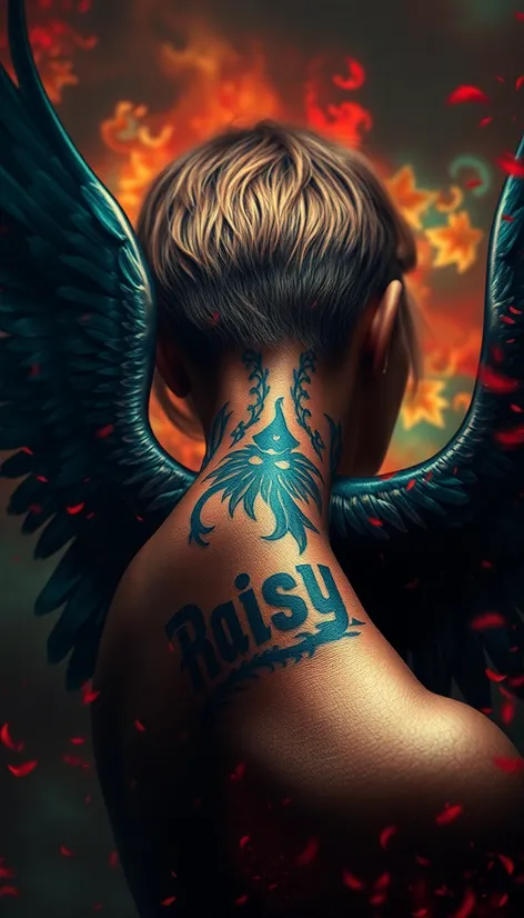 tattoo on neck wings