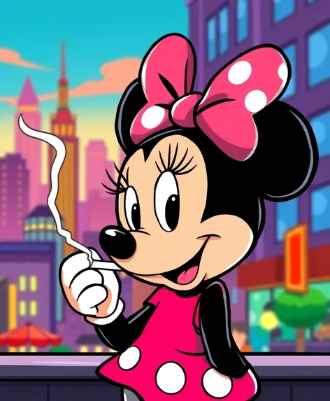 minnie mouse smoking a