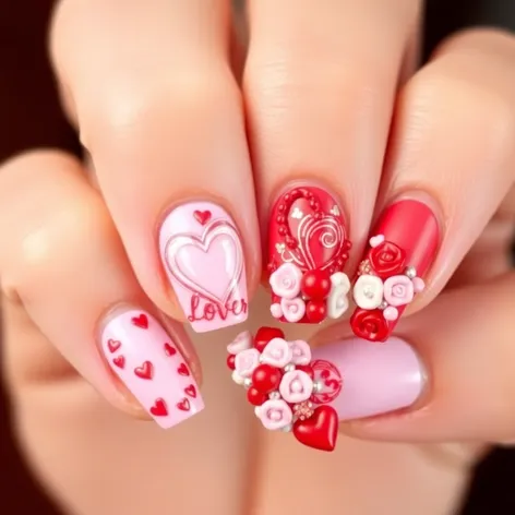 uñas para san valentin