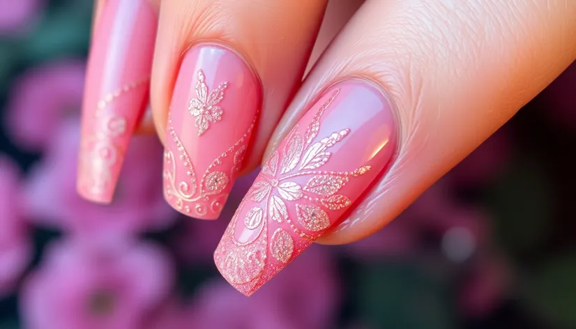 simple pink nail designs