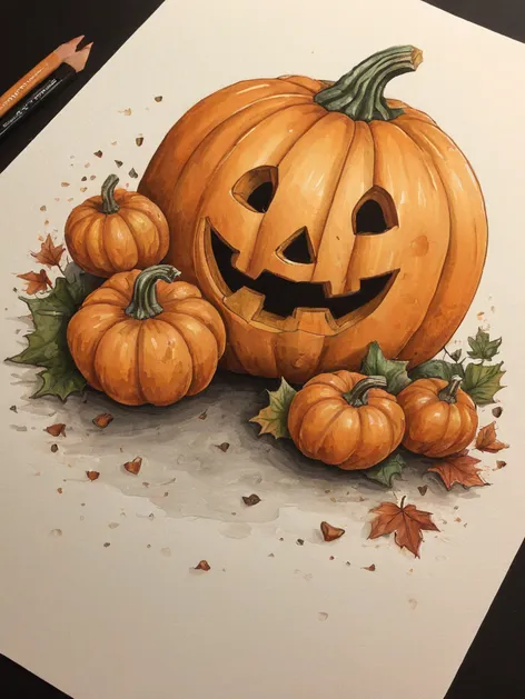 cute pumpkin drawing