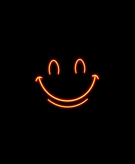 neon smiley face minimal