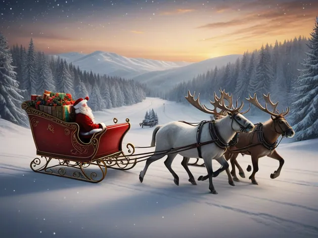 santa sleigh drawing