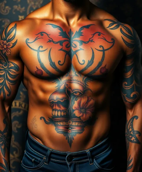 black guys chest tattoos