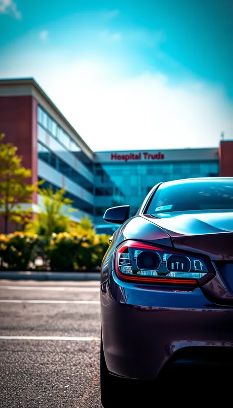 car parked at hospital