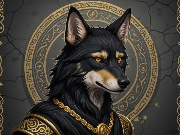 black and gold wolf