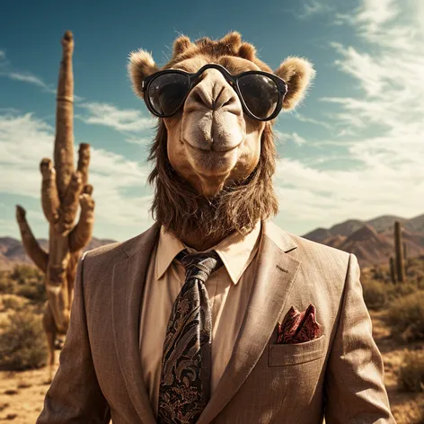 camel in busines suit