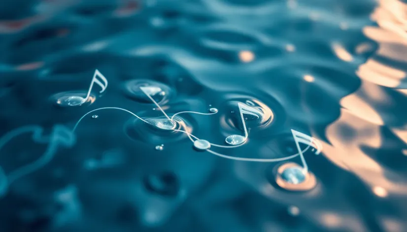 music notes in water