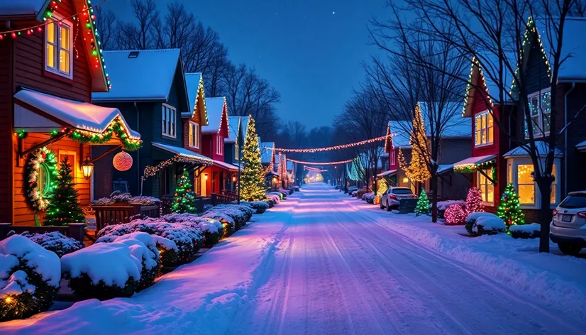 christmas lights on houses