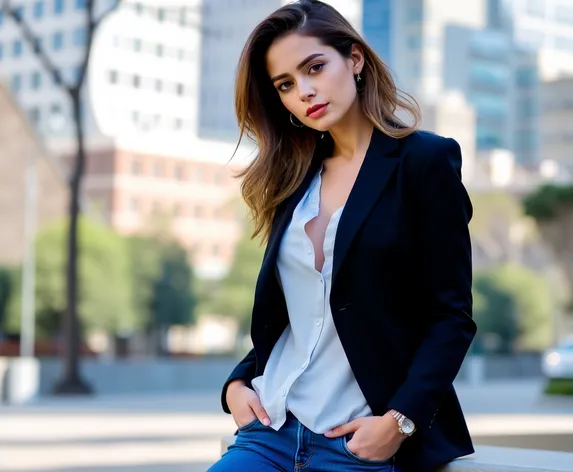 blazer and jeans female