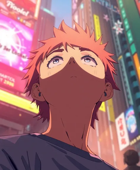 anime guy looking up