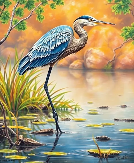 golden heron bird