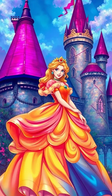 princess peach fire dress