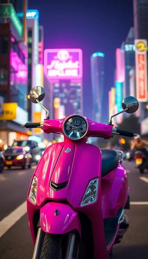 hot pink moped