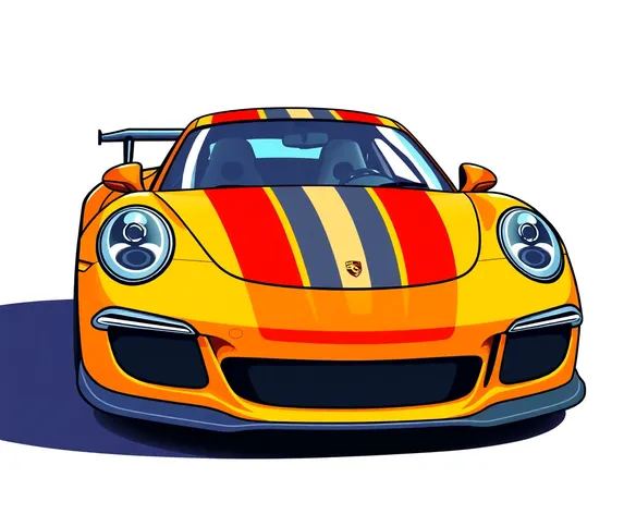 cartoon porsche 911