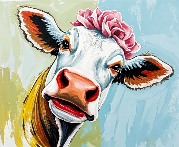 cow painting on canvas