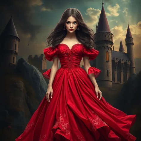 fantasy red dress